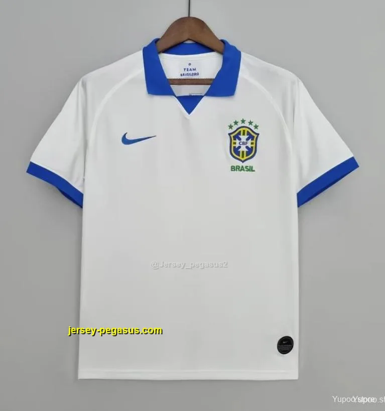 Retro 2019 Brazil Away White Jersey Retro 2019 Brazil Away White Jersey