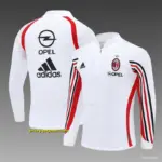 Retro AC Milan White Half Zipper Jacket