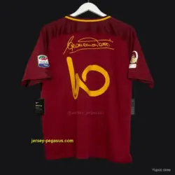 Retro AS Roma Home Jersey Francesco Totti Signature Jersey Tribute For Last Matc