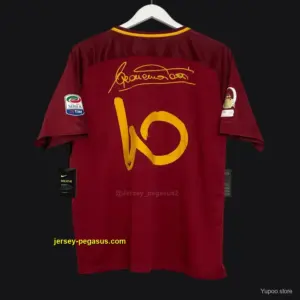 Retro AS Roma Home Jersey Francesco Totti Signature Jersey Tribute For Last Matc