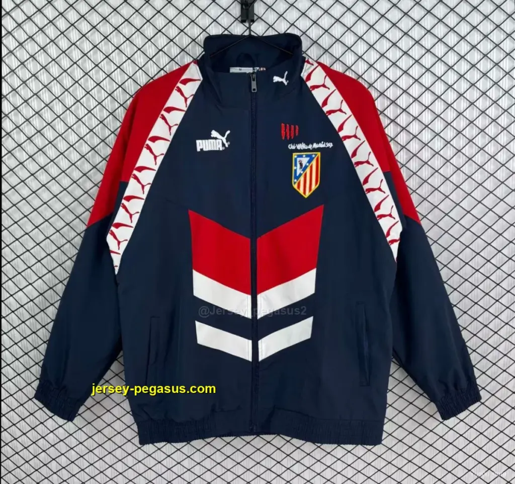 Retro Atletio Madrid NavyRed Windbreaker