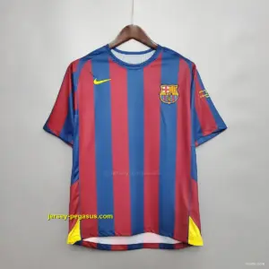 Retro Barcelona 2006 UEFA Champions League Home Soccer Jersey