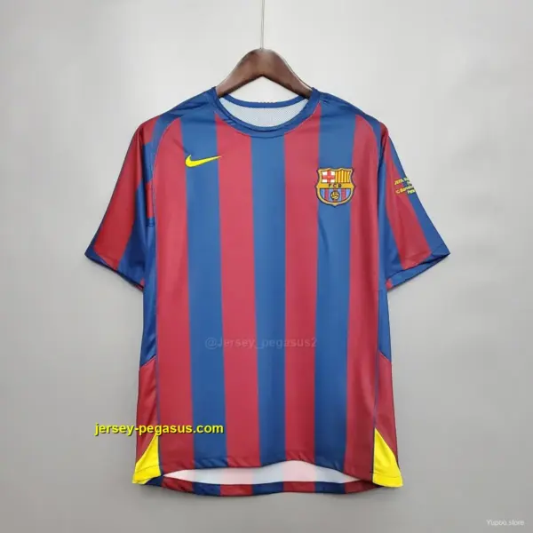 Retro Barcelona 2006 UEFA Champions League Home Soccer Jersey
