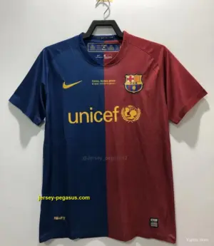 Retro Barcelona Home Champions Version Soccer Jersey