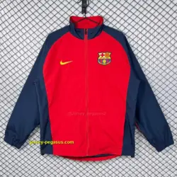 Retro Barcelona Home Red Full Zipper Windbreaker