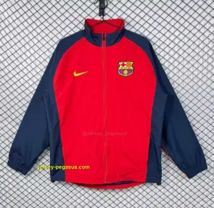 Retro Barcelona Home Red Full Zipper Windbreaker