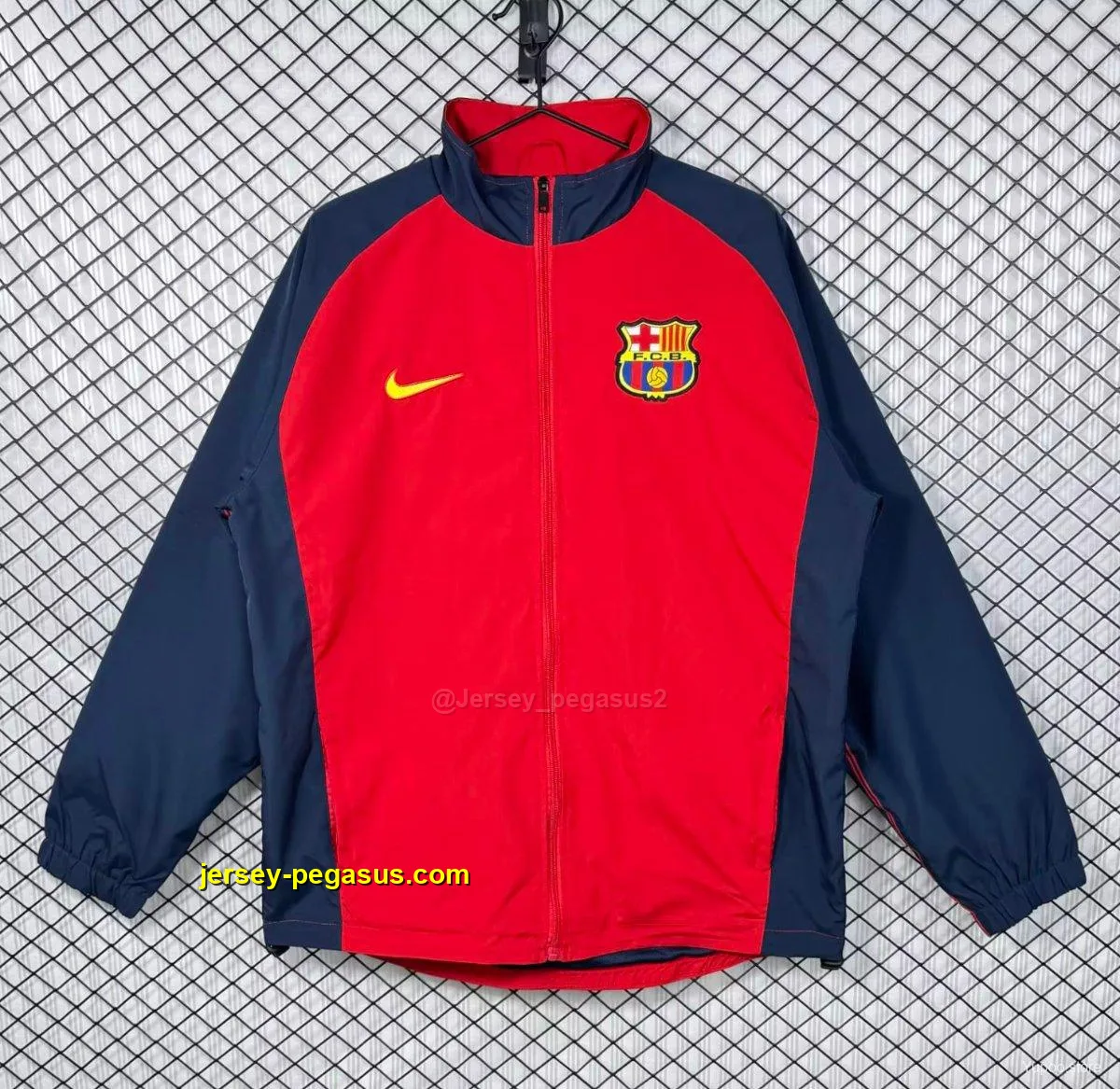 Retro Barcelona Home Red Full Zipper Windbreaker Retro Barcelona Home Red Full Zipper Windbreaker