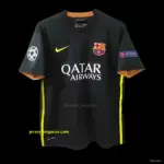 Retro Barcelona Third Black Jersey With UCL Patches
