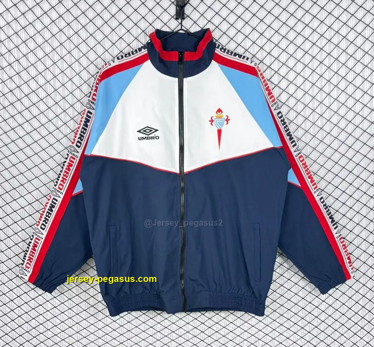 Retro Celta NavyWhite Full Zipper Windbreaker Retro Celta NavyWhite Full Zipper Windbreaker