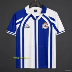 Retro Deportivo La Coruña Blue & White Stripe Home Jersey