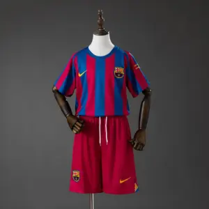 Barcelona Home (UEFA Champions League) Retro Kids Kit Jersey
