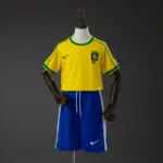 Brazil 1998 Home Retro Kids Kit Jersey
