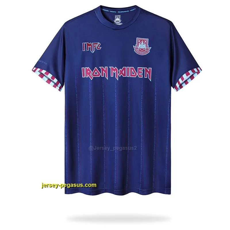 Retro Iron Maiden X West Ham Navy Jersey Retro Iron Maiden X West Ham Navy Jersey