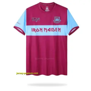 Retro Iron Maiden X West Ham WineBlue Jersey With Number 11