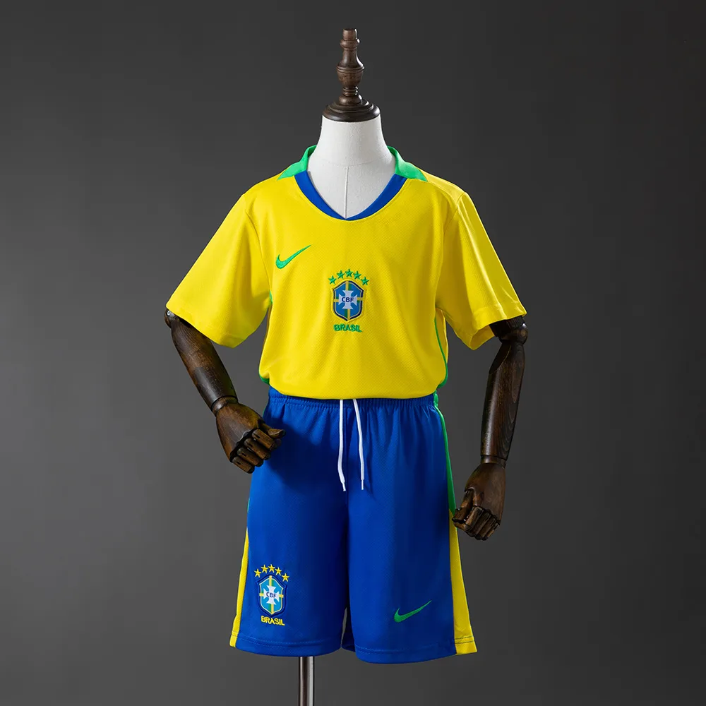 Brazil 2025 Home Kids Kit Jersey Brazil 2025 Home Kids Kit Jersey