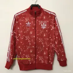 Retro Liverpool Home Red Full Zipper Jacket Soccer Jersey