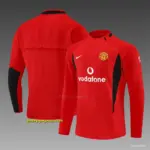 Retro Manchester United Red Half Zipper Jacket