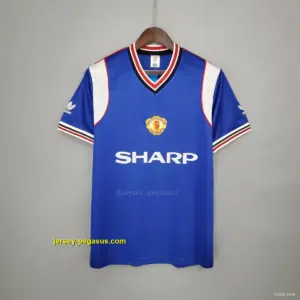 Retro Manchester United away blue Soccer Jersey