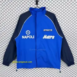Retro Napoli BlueBlack Full Zipper Windbreaker