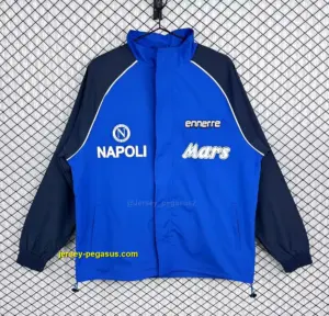Retro Napoli BlueBlack Full Zipper Windbreaker