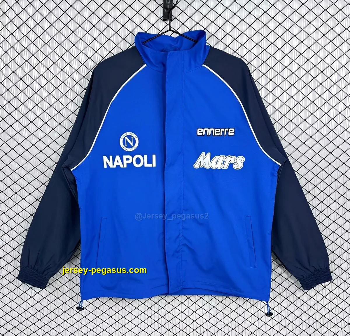 Retro Napoli BlueBlack Full Zipper Windbreaker Retro Napoli BlueBlack Full Zipper Windbreaker
