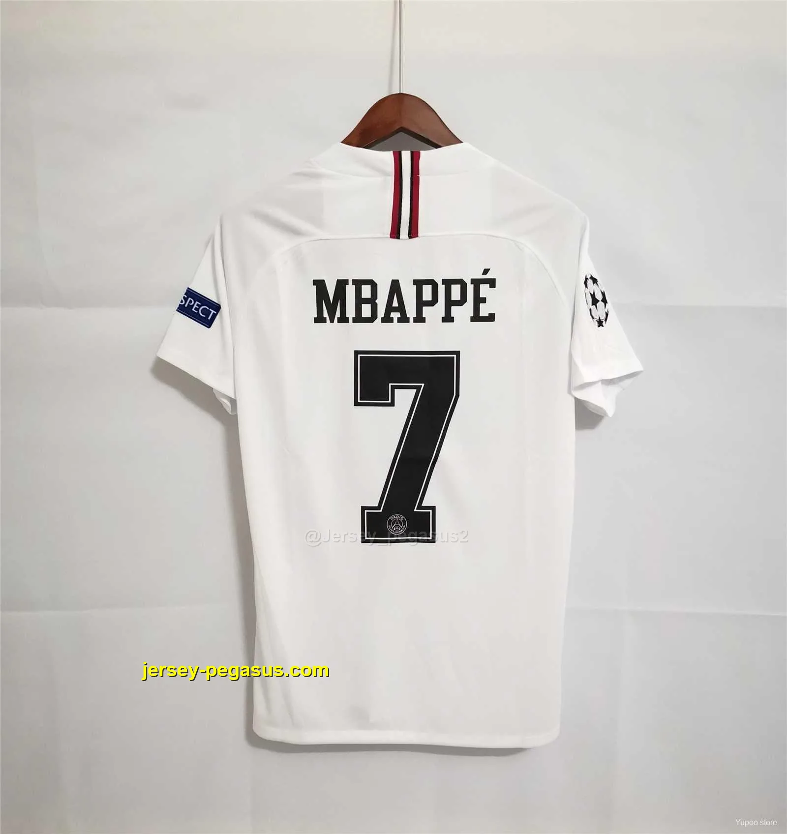 Retro PSG Away White Jersey With Champions Patch Retro PSG Away White Jersey With Champions Patch