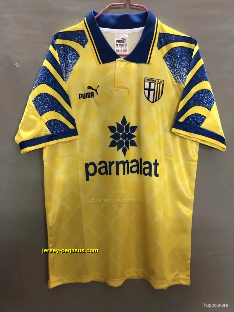 Retro Parma Away Yellow Soccer Jersey Retro Parma Away Yellow Soccer Jersey