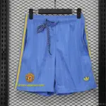 Retro Player Version 19 Manchester United Third Sky Blue with Pinstripe Pattern