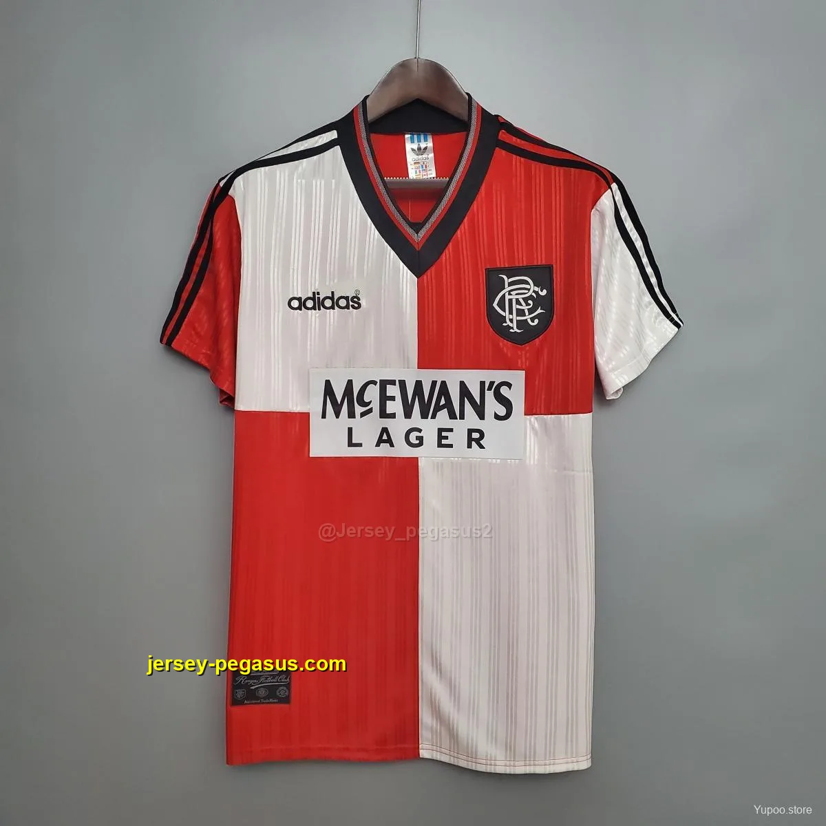 Retro Rangers Red and White Soccer Jersey Retro Rangers Red and White Soccer Jersey