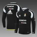 Retro Real Madrid Black Half Zipper Jacket