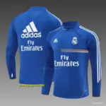 Retro Real Madrid Color Blue Half Zipper Jacket