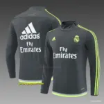 Retro Real Madrid Dark Grey Half Zipper Jacket
