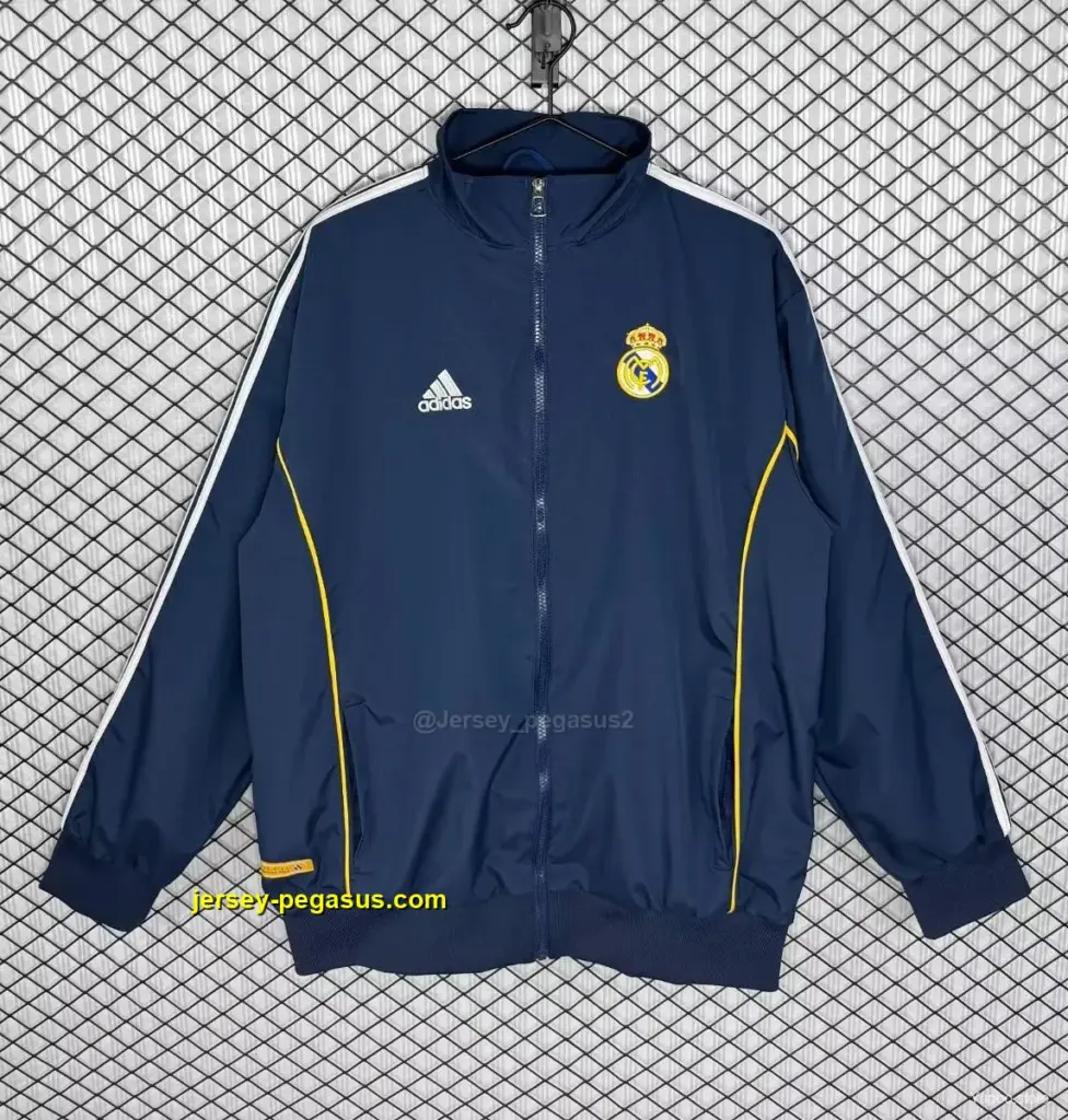 Retro Real Madrid Navy Windbreaker