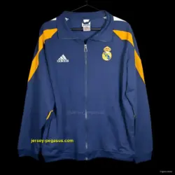 Retro Real Madrid NavyYellow Full Zipper Jacket