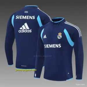 Retro Real Madrid Royal Blue Half Zipper Jacket