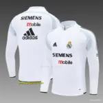 Retro Real Madrid White Half Zipper Jacket