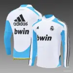 Retro Real Madrid WhiteBlue Half Zipper Jacket