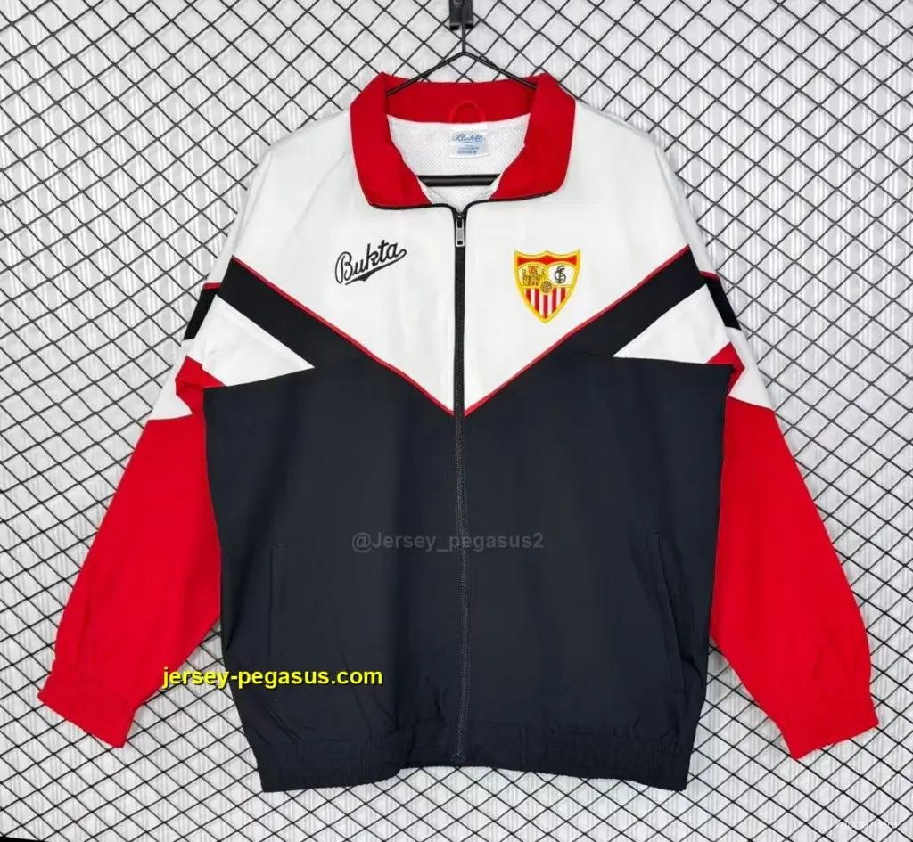 Retro Sevilla WhiteBlackRed Windbreaker