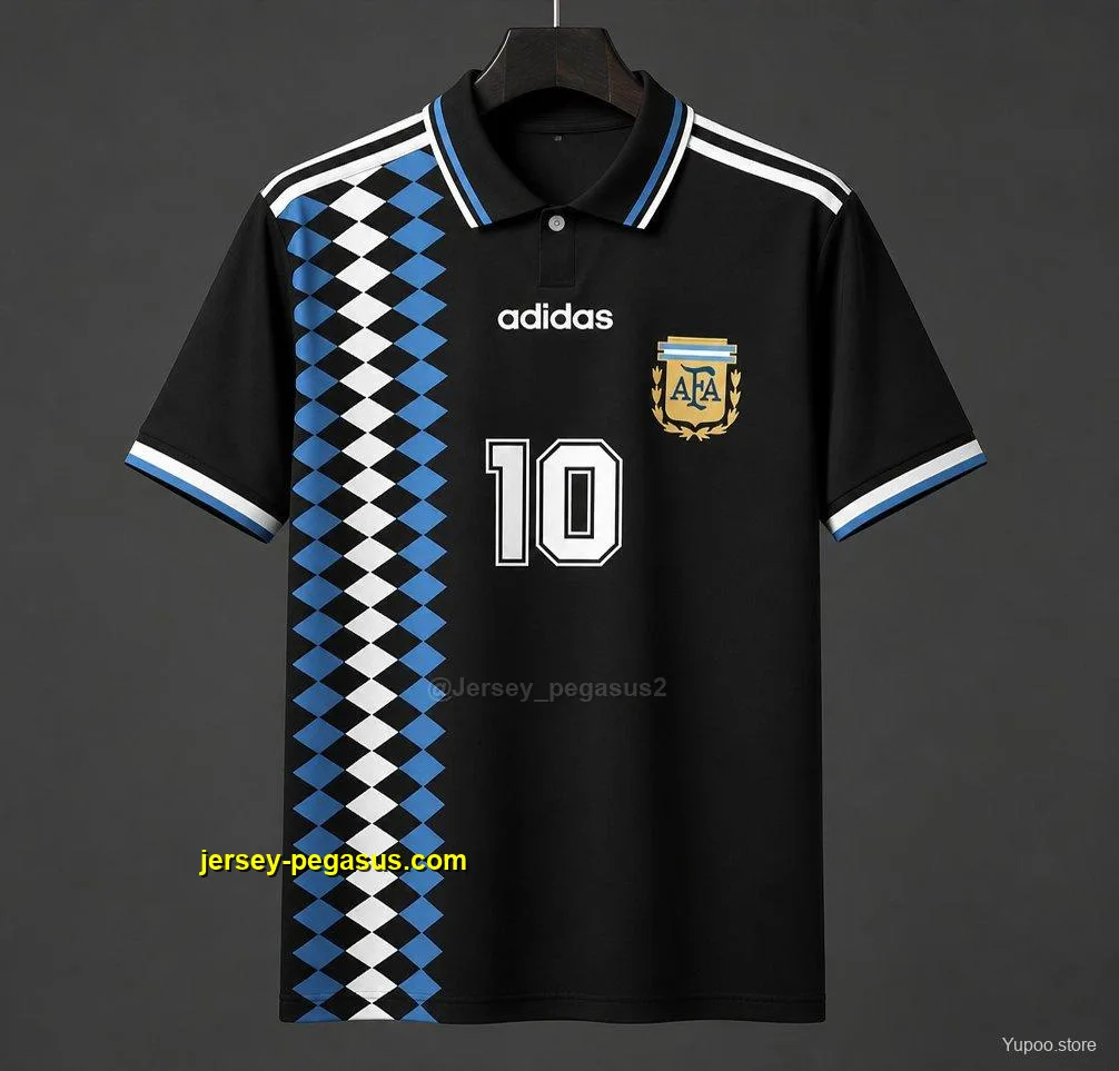Retro1994 Argentina Away Black Jersey Retro1994 Argentina Away Black Jersey