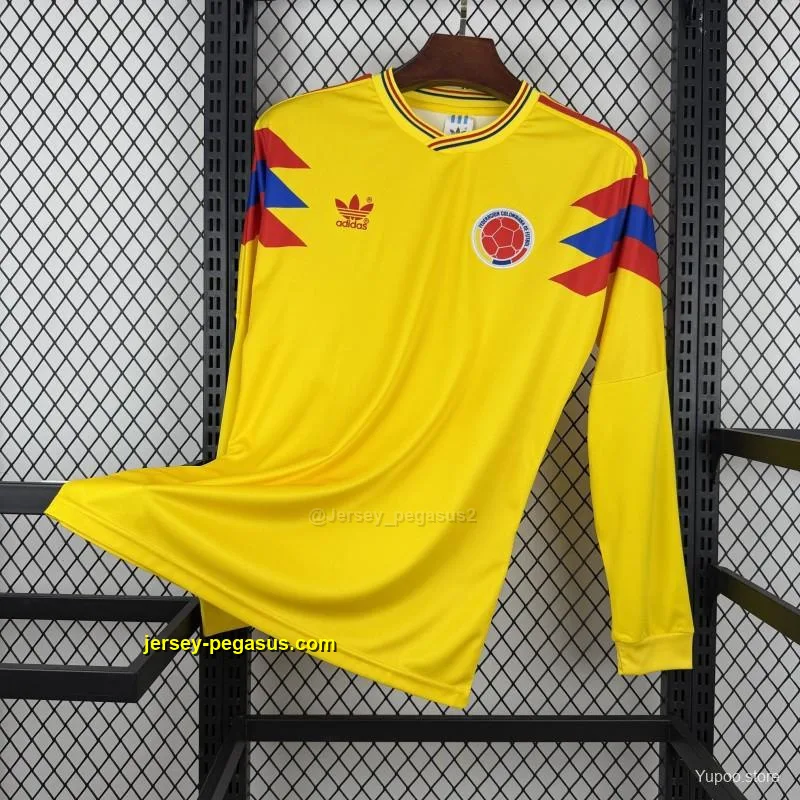 1990 Retro Colombia Home Long Sleeve Jersey 1990 Retro Colombia Home Long Sleeve Jersey