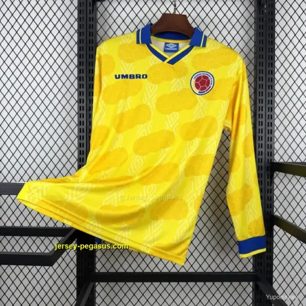 1994 Retro Colombia Home Long Sleeve Jersey 1994 Retro Colombia Home Long Sleeve Jersey