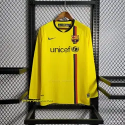 Long Sleeve Retro Barcelona Away Yellow Jersey