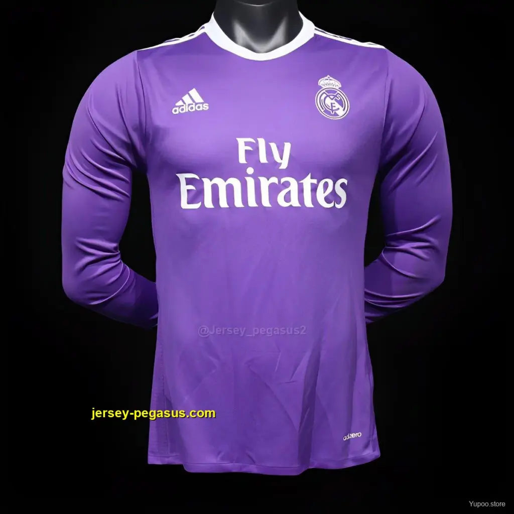 Player Version Retro Real Madrid Away Long Sleeve Jersey