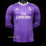 Player Version Retro Real Madrid Away Long Sleeve Jersey