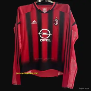Retro 04 05 AC Milan Home Long Sleeve Jersey