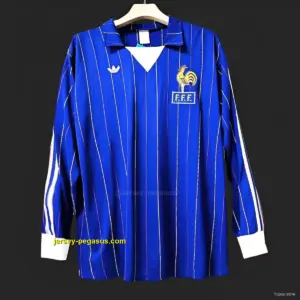 Retro 1982 France Home Long Sleeve Jersey