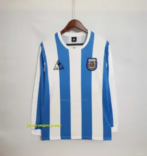 Retro 1986 Argentina Home Long Sleeve Jersey