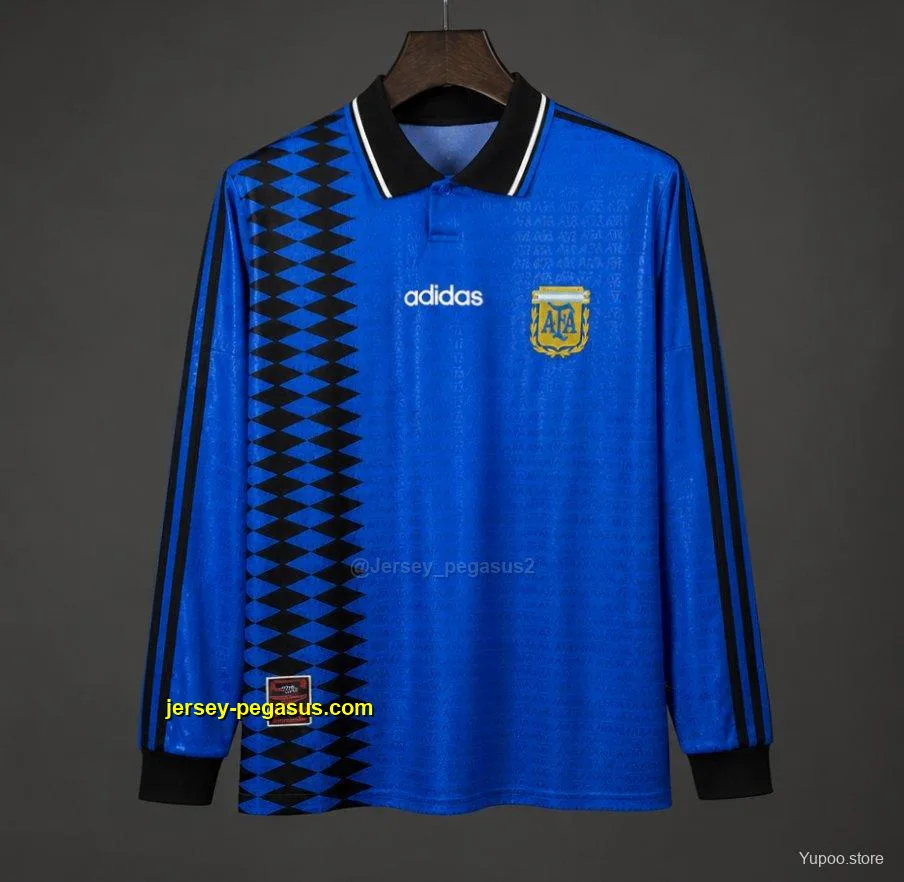 Retro 1994 Argentina Home Long Sleeve Jersey Retro 1994 Argentina Home Long Sleeve Jersey