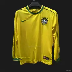 Retro 1998 Brazil Home Long Sleeve Jersey