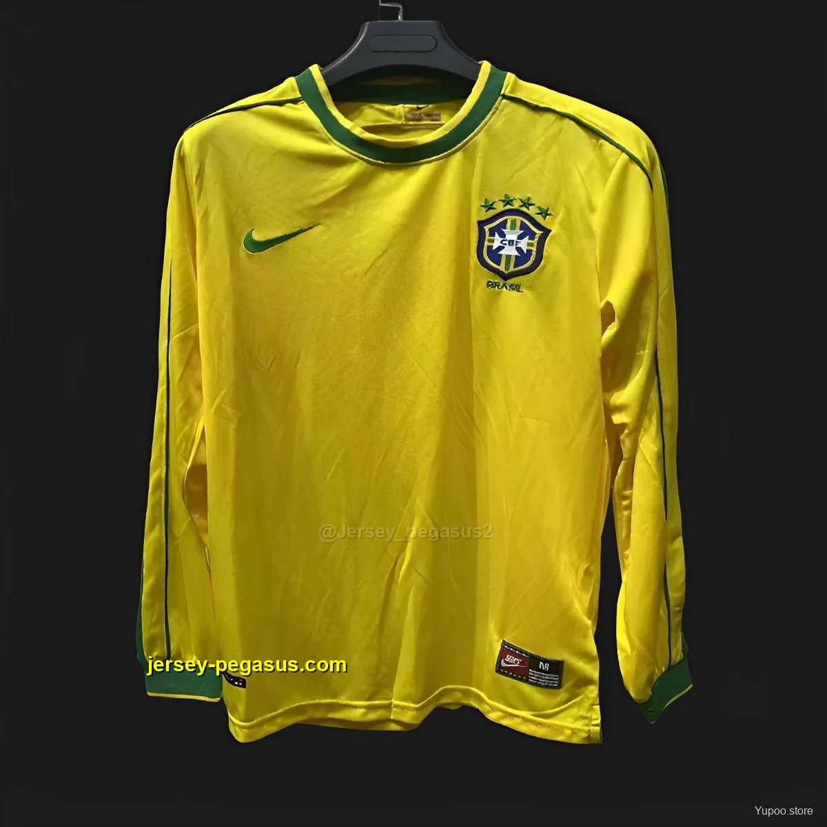 Retro 1998 Brazil Home Long Sleeve Jersey Retro 1998 Brazil Home Long Sleeve Jersey